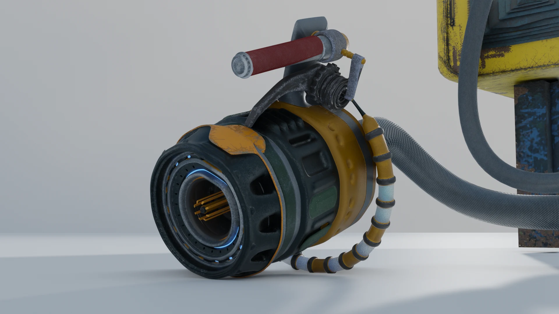 Sci-fi electric charger prop — isolated product render