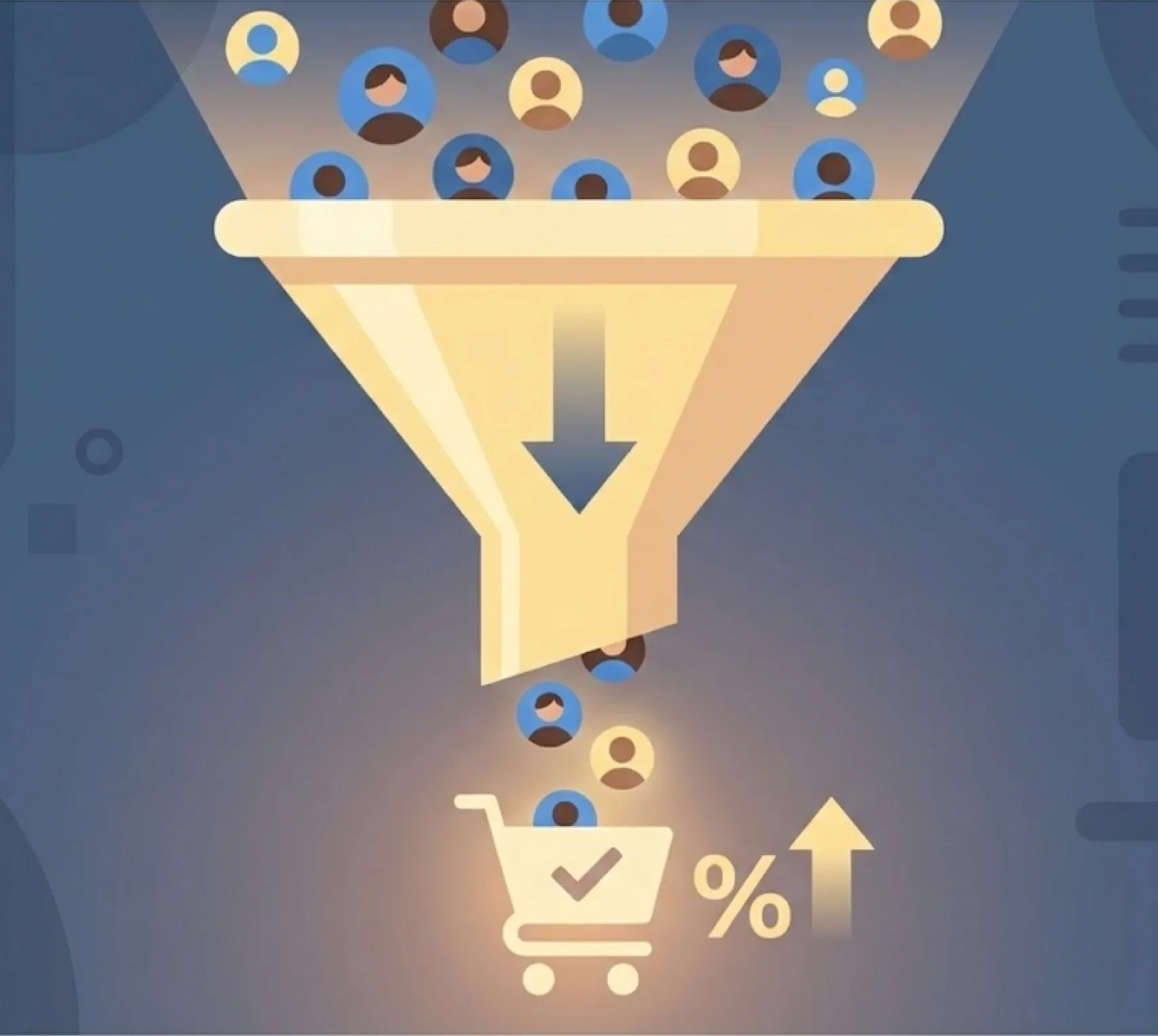 Conversion funnel showing improved throughput